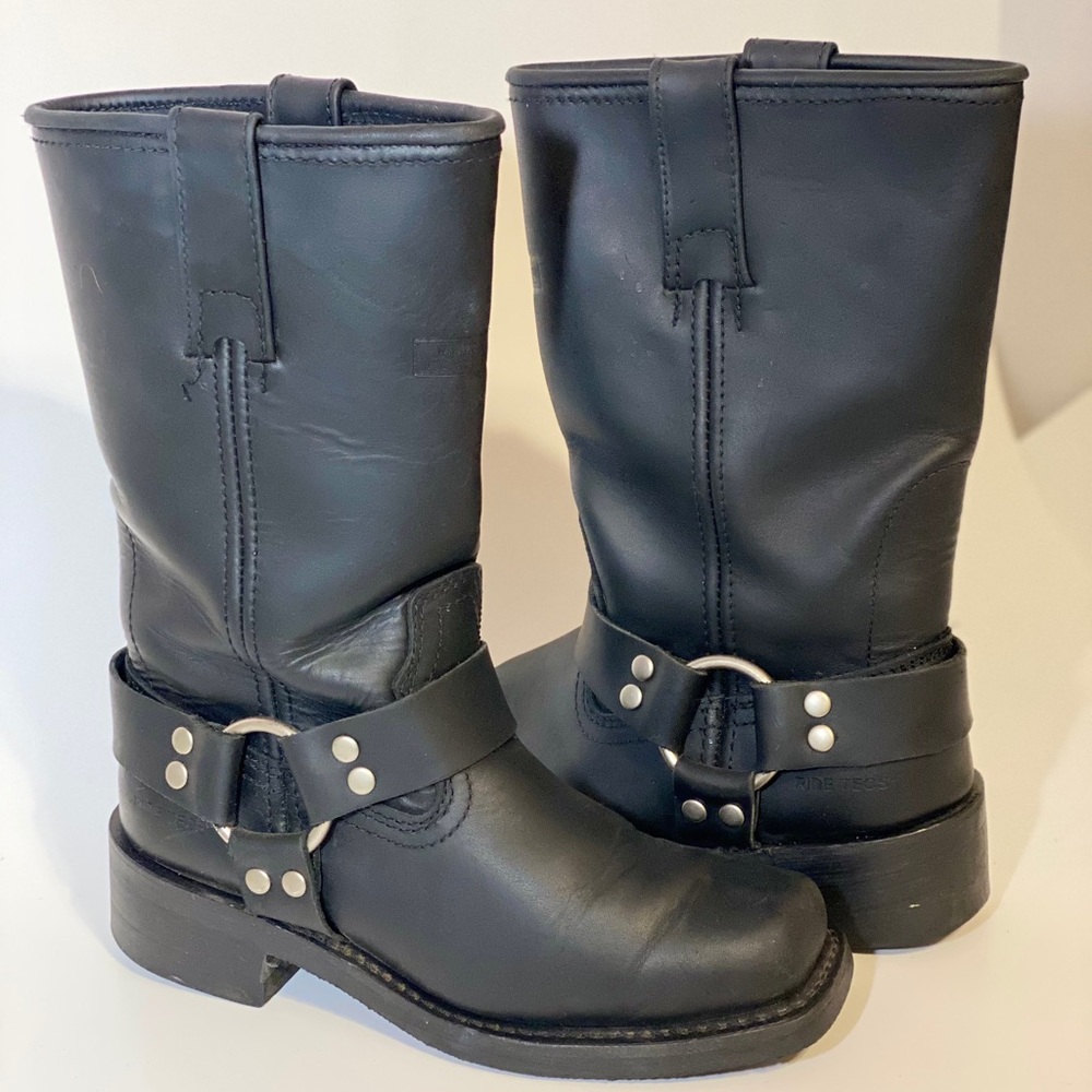 Ride Tecs Womens Black Harness Boot Motorcycle